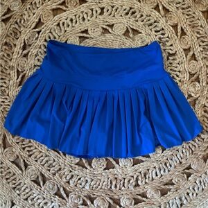 Goldhinge Classic Royal Blue Pleated Mini Skirt